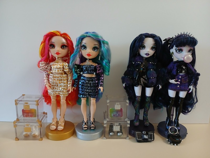Rainbow High And Shadow High Twins Lot Of 4 Dolls