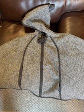 Lands End Kids Over Coat W/Hood Grey Wool Blend Lined Girls Size M
