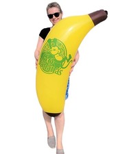 Cool Yellow Inflatable Banana 46" Vinyl. Safe Inflate Fruit. Pool Toy. Part...