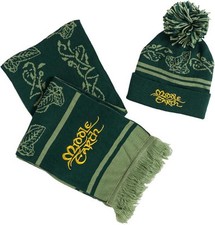 Herr der Ringe Strickschal und Mütze grün