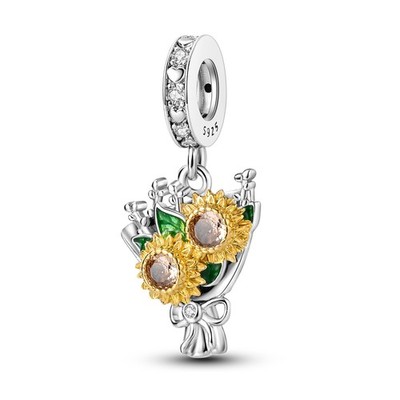 LAZA 925 Sterling Silver DIY Charm Dragonfly Flowers Firefly fit Women Bracelet