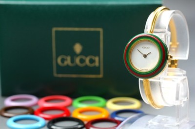 Vintage Gucci Change Bezel 11/12.2 12 Farben Quarz Damenuhr [N NEUWERTIGE BOX]