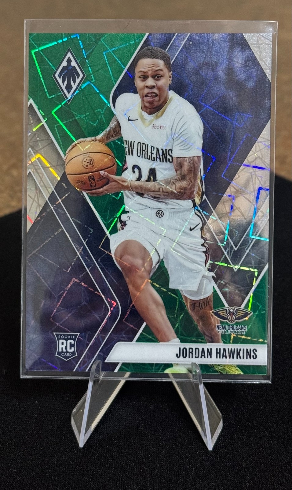 2023-24 Phoenix Basketball Jordan Hawkins #254 Green Lazer /175 Rookie Pelicans