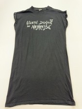 Urban Classics Women's Charcoal Sleeveless Graphic Tee Dress M Vintage