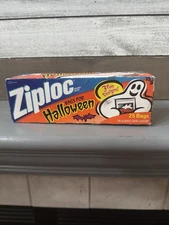 VINTAGE SC JOHNSON ZIPLOC HALLOWEEN BAGS 25 BAGS 7" 3 FUN DESIGNS BOTH SIDES