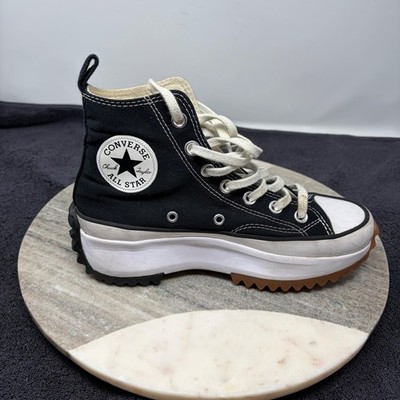 Converse Run Star Hike High Top Platform Sneakers Black White Mens 5.5 Womens 7