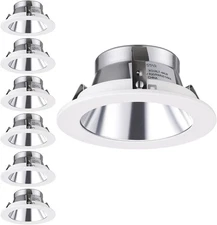 TORCHSTAR 4 Inch Brighter Classic Recessed Light Trim, Metal Step Baffle Trim...