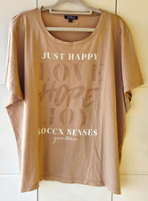 Soccx Damen T-Shirt Beige Gr. 2XL Rundhals  B...