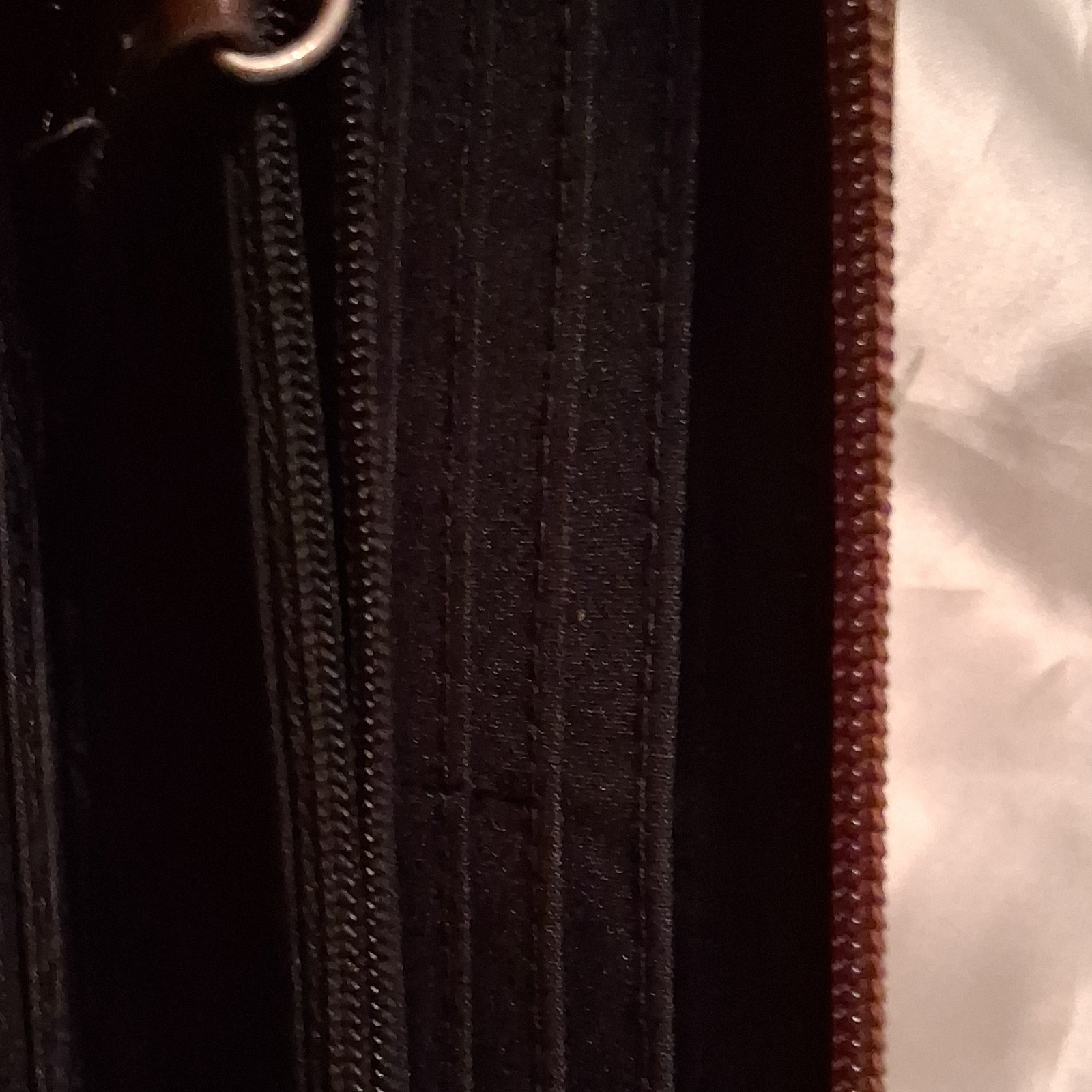 Chaps Women's Black/Brown Solid Zip-Around Wallet w/ Zipper Logo, Card Slots image 4