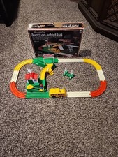 Vintage 1976 Tomy Playrail MERRY-GO-SCHOOL BUS with Box Bus Not Working