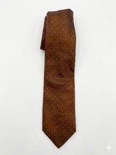 Dolce & Gabbana Tie Mens Brown Sz 57’ Silk Blue Poka Dots Structural Dress Down