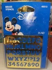 NEW SEALED 2003 Plaid Disney 46513 Brass Stencil Alphabet Numbers