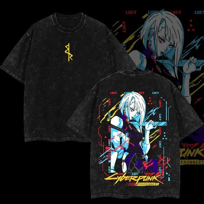 Cyberpunk Edgerunners Lucy Anime Neon Graphic T-Shirt Streetwear Tee