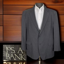 Jos A Bank Blazer Jacket Mens 48R Gray Solid Wool