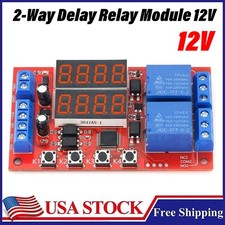 12V 10A Adjustable Time Delay Relay Module 32 Modes Dual Way LED Timer Switch