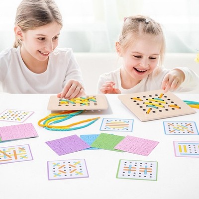 Kinder Valentinstag Geschenke Schnürformen Seil Fädeln Spiel