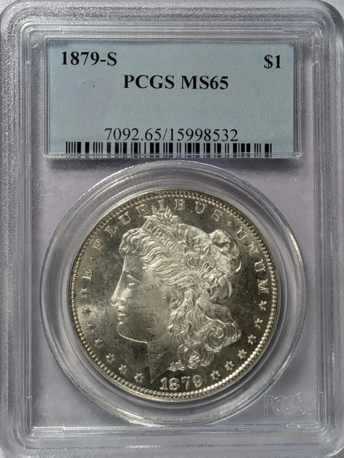 PCGS Certified MS 65 Graded 1879 Year Morgan US Dollars (1878-1921