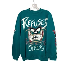 Vtg 95 Tasmanian Devil Refuses to Play Well with Others Crewneck Sweatshirt M