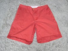 LINCS Mens Shorts 34 Casual Red Chino Cotton Comfort Straight Leg Slash Pocket