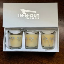 *RARE** IN N OUT Burger set of 3 candles with palm trees collectibles NEW