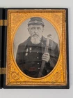 Antique Civil War Solidier with Sword - Half Plate Size Tintype