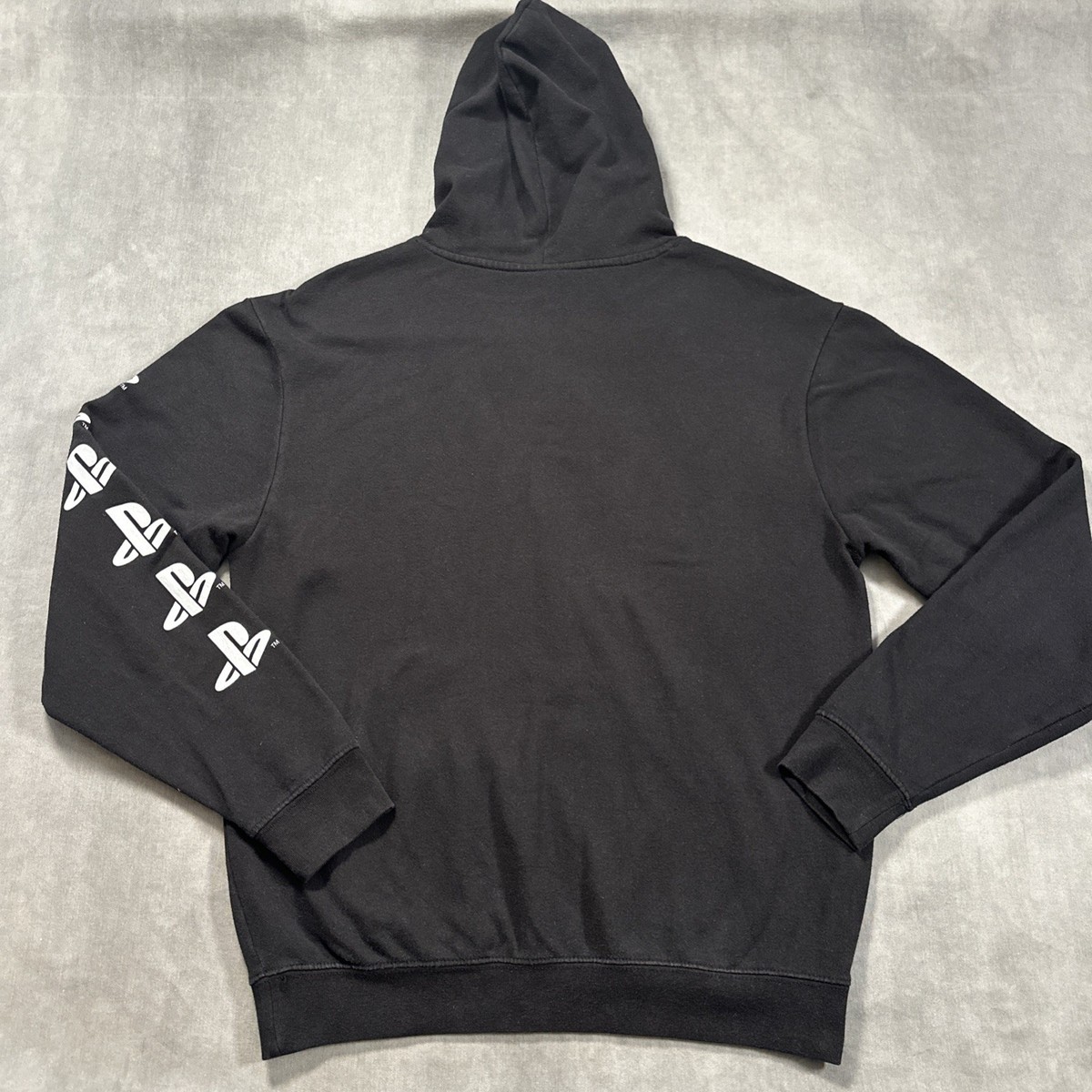 VINTAGE Sony Playstation Sweatshirt Hoodie SMALL Black PS2 Logo