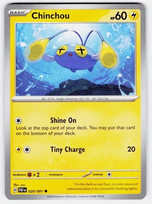 CHINCHOU 020 C PALDEAN FATES POKEMON LP