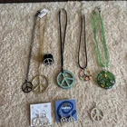 Vintage Lot Of Fun Unique Peace Sign Costume Jewelry Earring Necklaces Ring