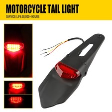 1Pc LED Rear Fender Brake Lamp Tail Light Red For Motorcycle Dirt Bike Universal