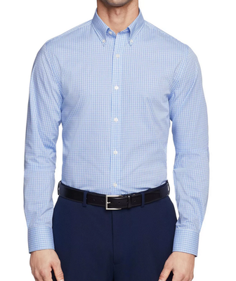 #ad Tommy Hilfiger Men#x27;s TH Flex Slim Fit Dress Shirt TH Jab Blue 15 ½ x 32 33 $28.79