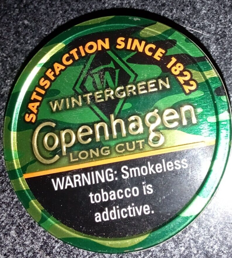 EMPTY Copenhagen Wintergreen Camo Tin 2016 Crafts SMOKELESS NO