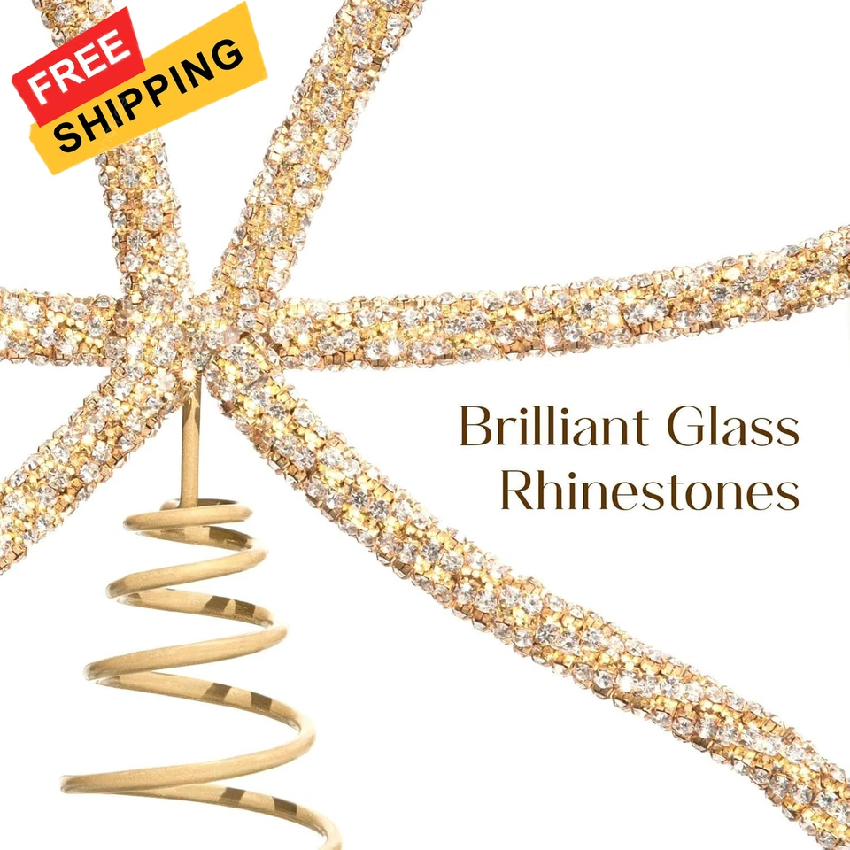 Рождественские украшения - декор - золотые стеклянные стразы бант дерево  - Изображение 3 из 4