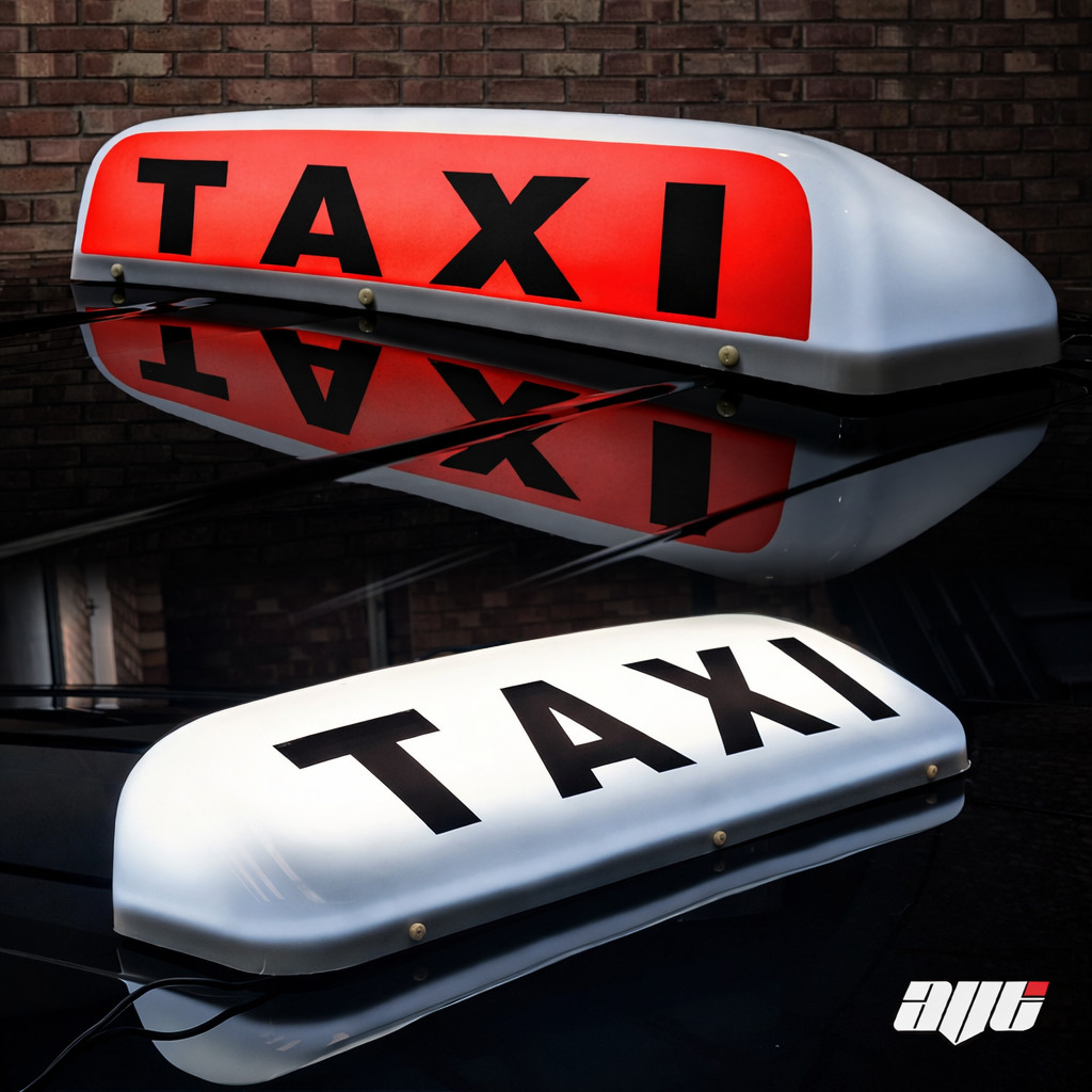 23"" White LED Magnetic Taxi Roof Light Sign - Taxi Meter Topsign Cab Sign Box