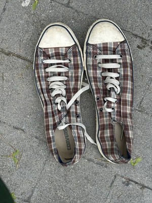 Converse Chuck Taylor All Star  Sneakers Red/Blue Plaid, Men's Size 11