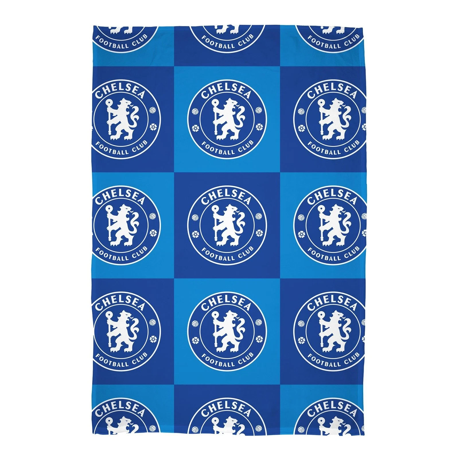 Chelsea FC Fleece Blanket - Emblem Check Design Bed