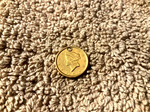 1853 Liberty Head One Dollar Gold Coin Nice 0.9