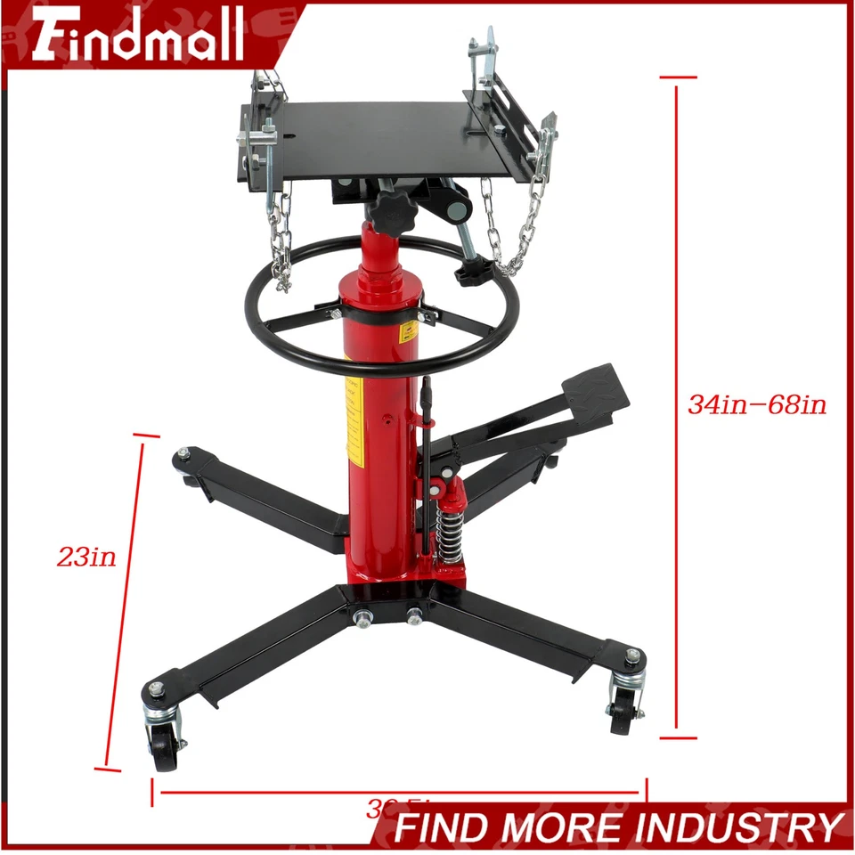 Gato de transmisión hidráulica Findmall 1322-1660LBS 2 etapas con rueda giratoria 360° Foto 2 de 4