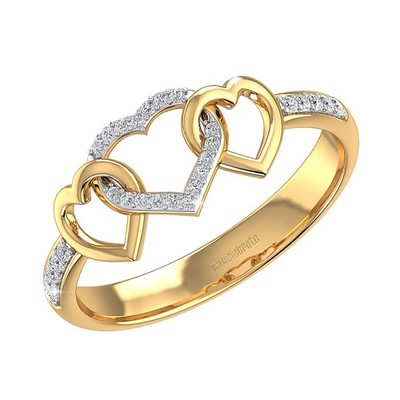 Ring 0,11 ct Hold My Love natürlicher Diamant 18kt Gelbgold IGI zertifiziert