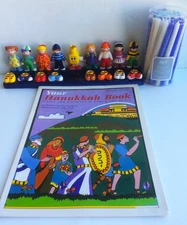 Rite Lite Chanukah Ceramic Friends Menorah, Candles & Hanukkah Coloring Book