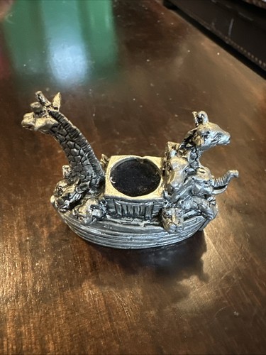 Noah's Ark Pewter Pin Cushion and Box “AE Williams Maker”