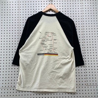 Nurburgring Race Track Shirt Mens Medium Raglan White Germany Map 3/4 Sleeve