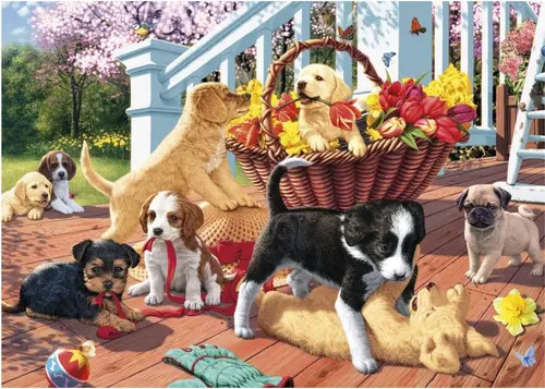 Puzzle (1000 T.) Secret Puzzle - Welpen (Dinotoys) Neu/Ovp-image