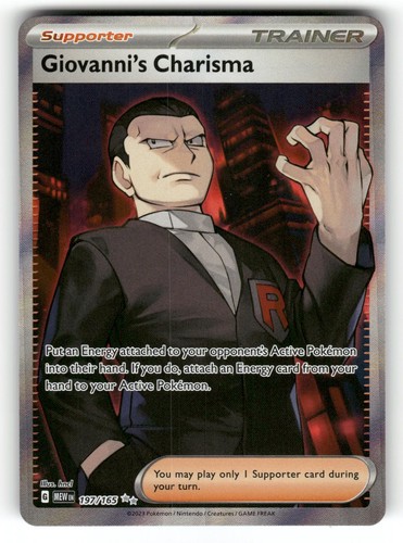 Giovanni's Charisma NM 197/165 Holo 151 Pokemon Ultra Rare