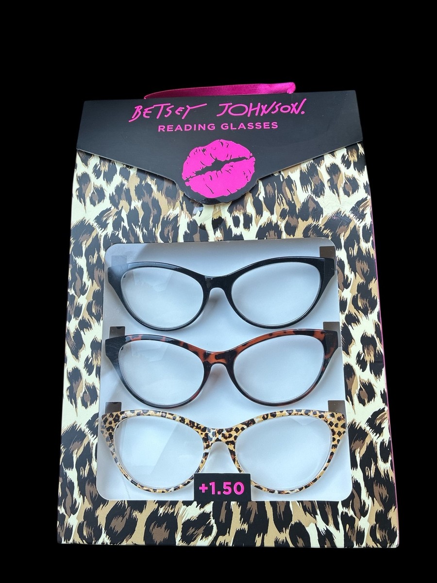 Betsey Johnson 3 Pack +1.50 Cat Eye Reading Glasses Black  display picture 3