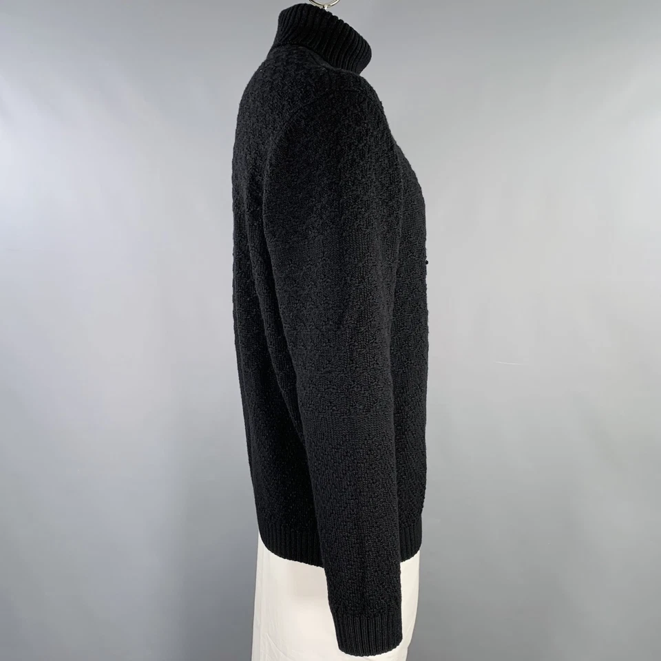 ERMENEGILDO ZEGNA Taille XL Pull Col Roulé En Laine Noire - Photo 2/4
