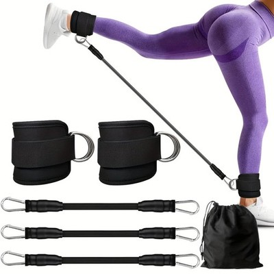 Ankle Resistance Band Set - 3 Resistance Levels for Glute & Leg Workouts