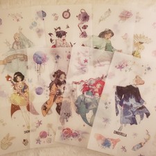 Disney Princess Wearing Kimonos Elsa Ariel Vellum Sticker Sheet - YOU CHOOSE