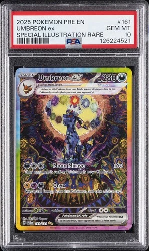 2025 POKEMON PRE EN-PRISMATIC EVOLUTIONS #161 UMBREON EX PSA 10