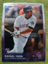 RC Rookie RAFAEL YNOA CHROME 2015 MLB ROOKIE CARD Card 108 Rafael Noah COLORADO. rookie card picture