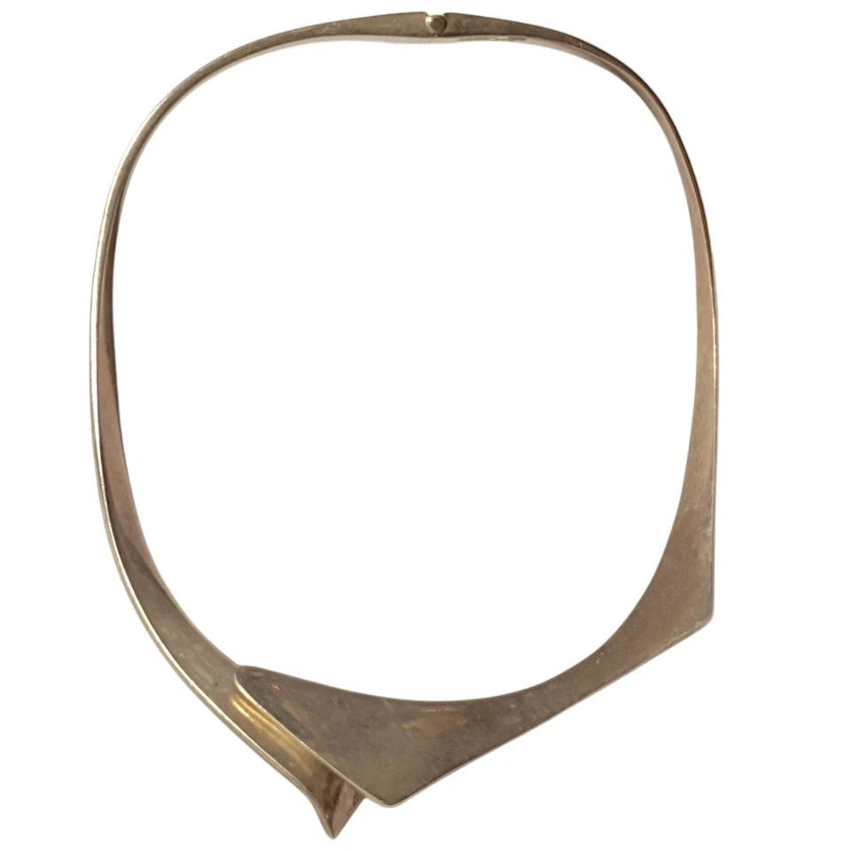 Skillfully Albertos Taxco Mexico SterlingSilver Hinged Modernist ChokerNecklace  - Image 3 of 4